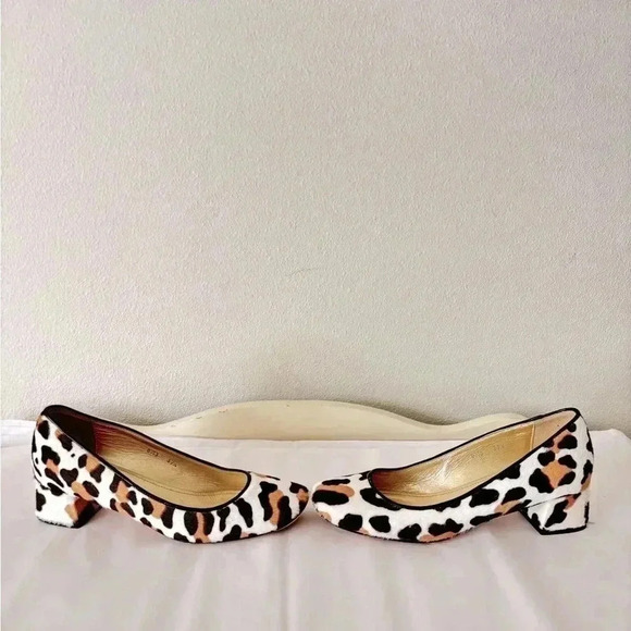 Bettye Muller Anthropologie Warhol Cheetah Calf Hair Animal Print Heel Pumps 7.5 - Picture 6 of 7